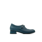 scarpe donna in pelle ottanio con tacco e cinturino