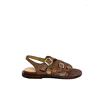 sandalo nocciola in pelle made in italy