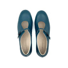 scarpe donna in pelle color ottanio con cinturino