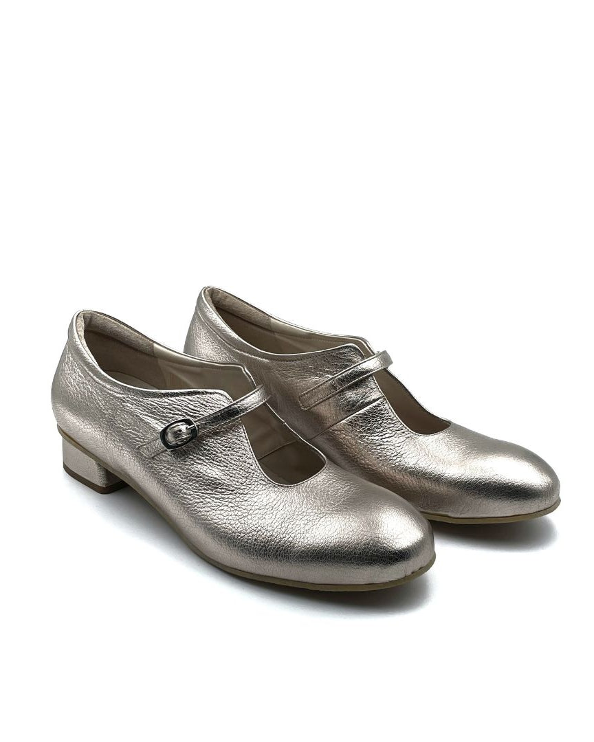 edith ballerina con tacco basso e largo