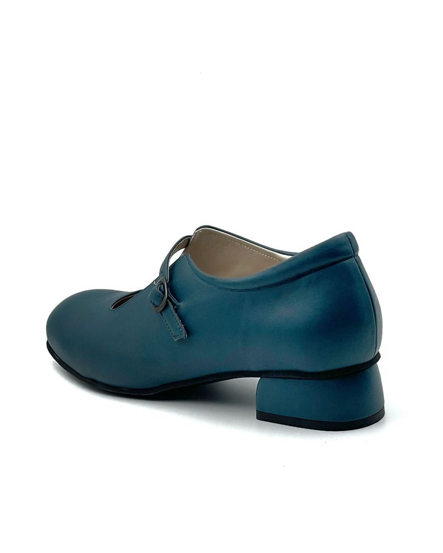 scarpe donna con tacco basso e comodo in pelle di vitello