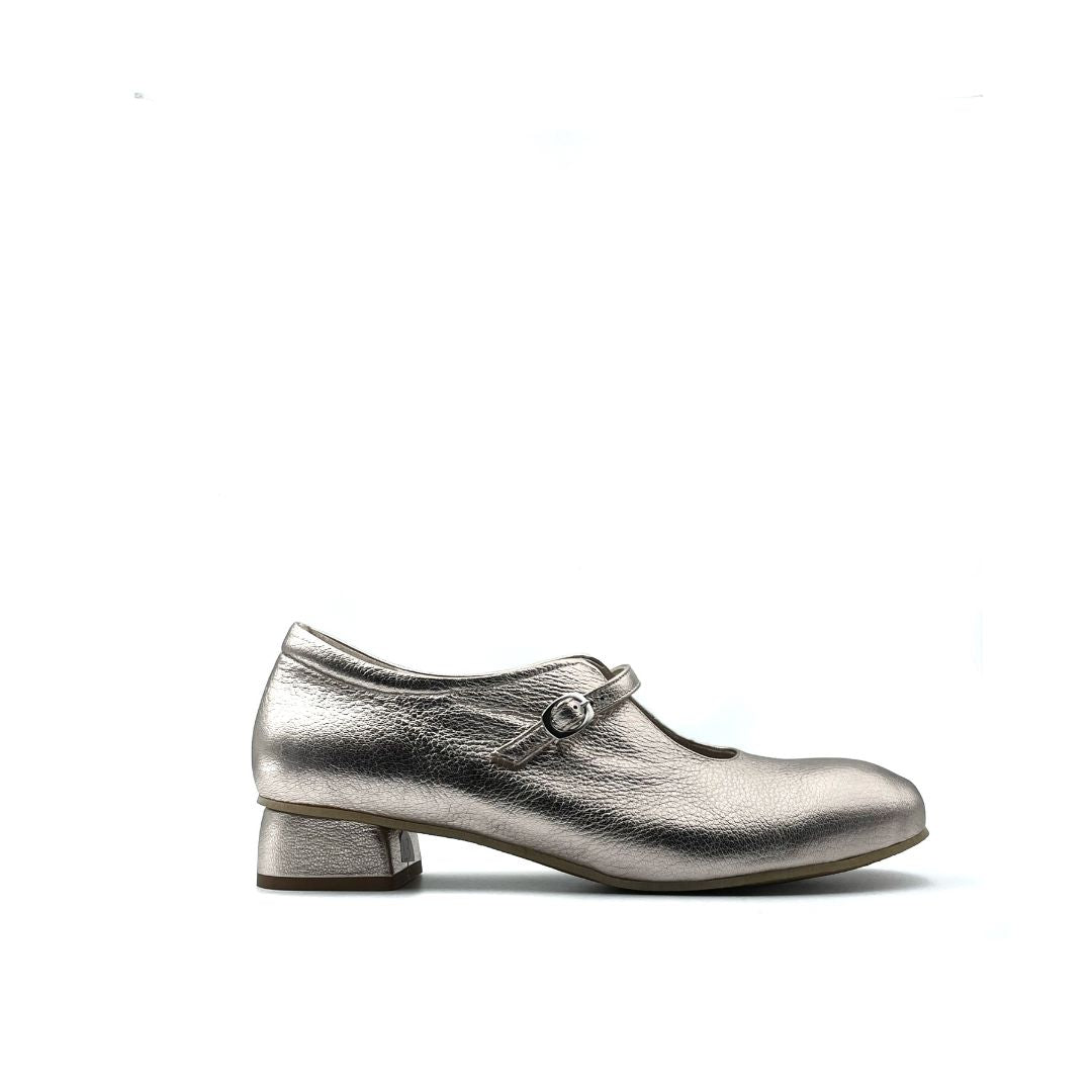 ballerine made in italy in pelle platino