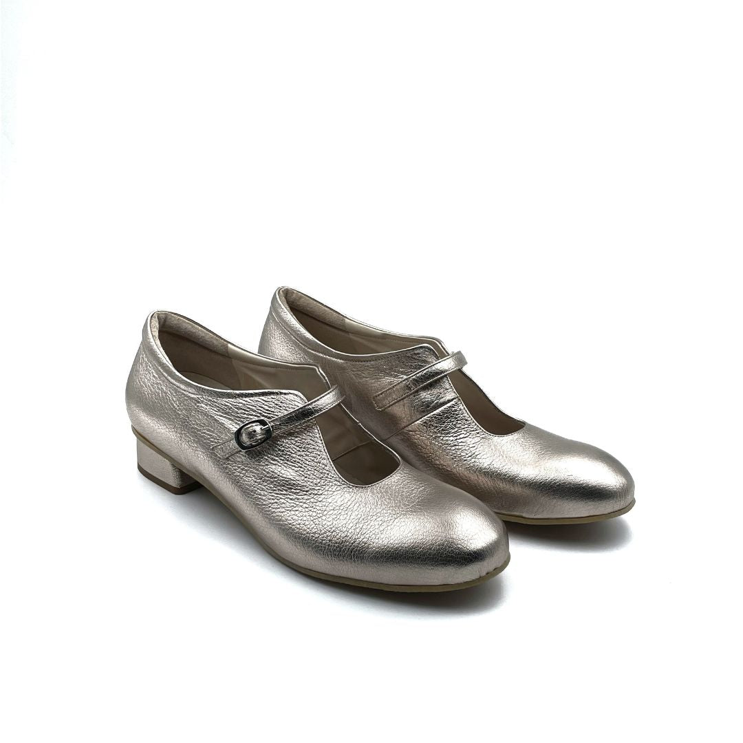 edith ballerina con tacco basso e largo